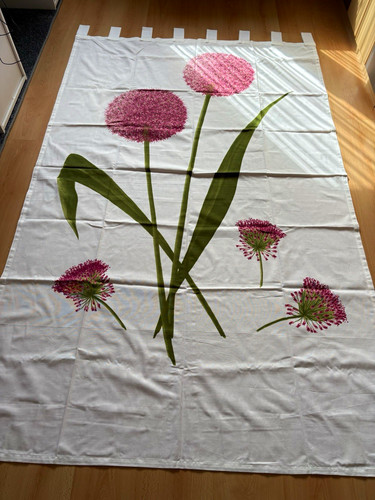 Gardine weiß blumenmotiv - gardine,